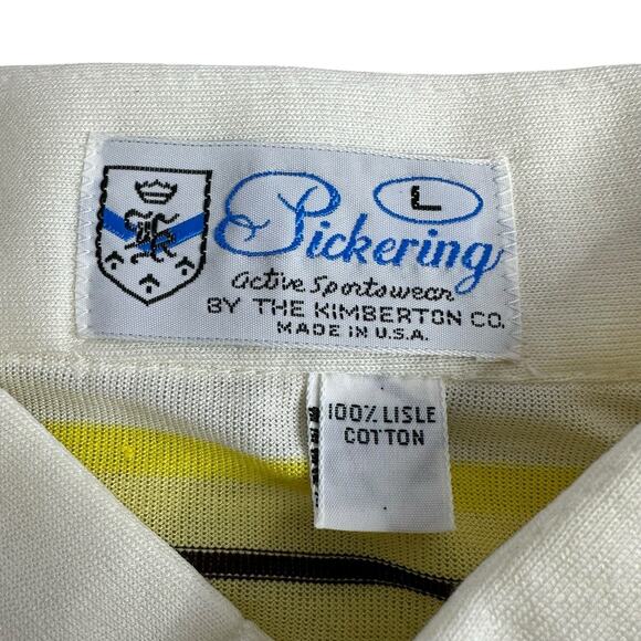 Vintage Pickering Large Polo Golf Short Sleeve Stripe Shirt Horseshoe Bend ￼ - Picture 4 of 9